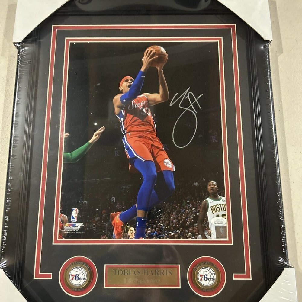 Tobias Harris Autograph Signed Philadelphia 76ers 11x14 Photo Framed JSA